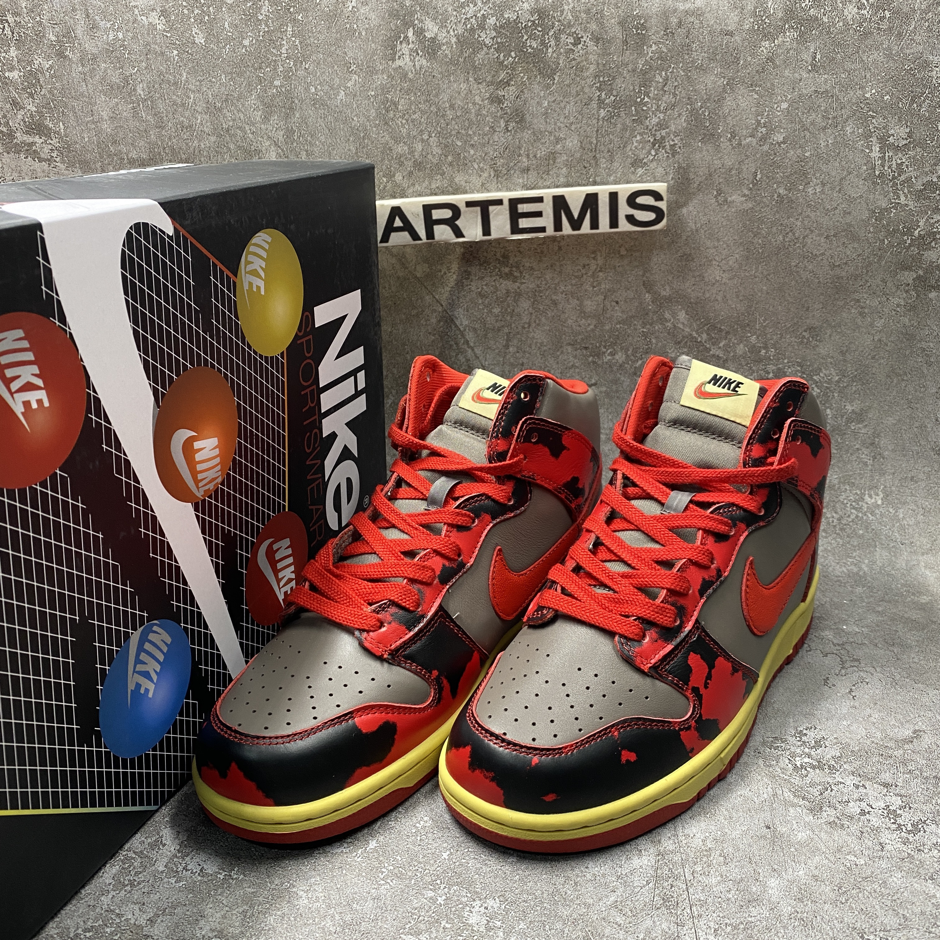 Nike Dunk High 1985 Red Acid Wash