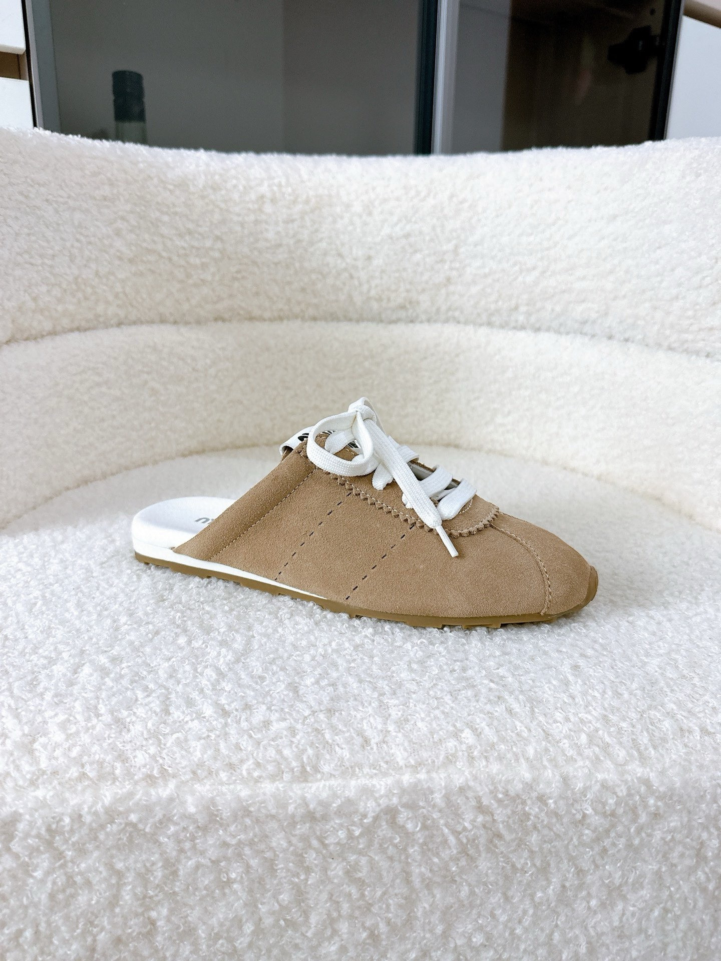 UA Miu Miu Plume Suede Mules