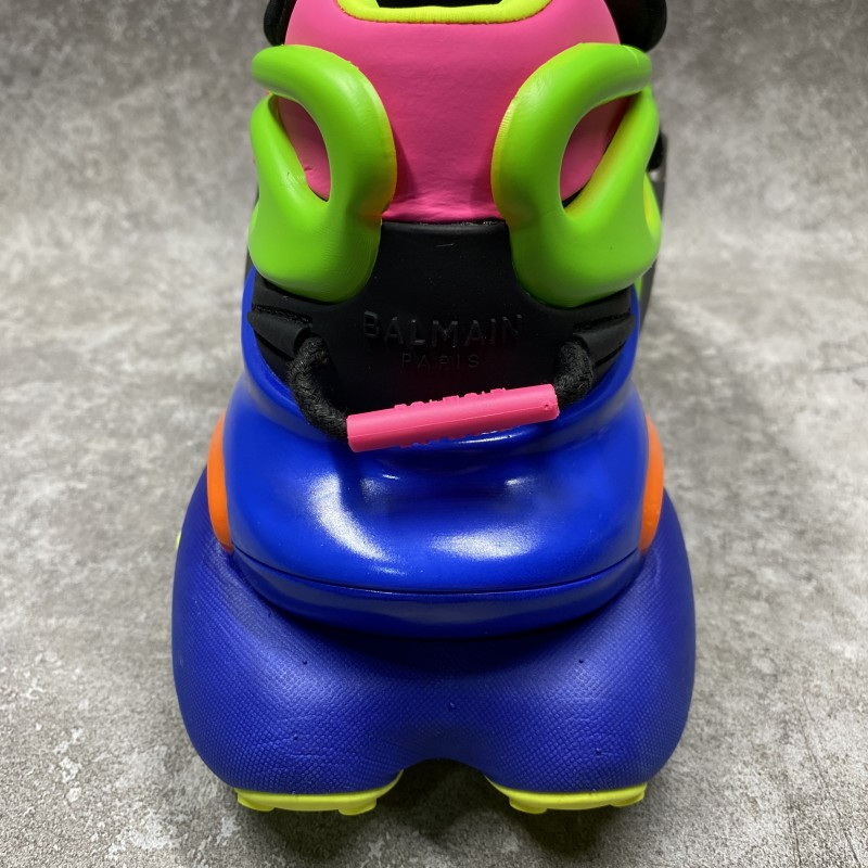 Balmain Multicolor neoprene and calfskin Unicorn low-top sneakers