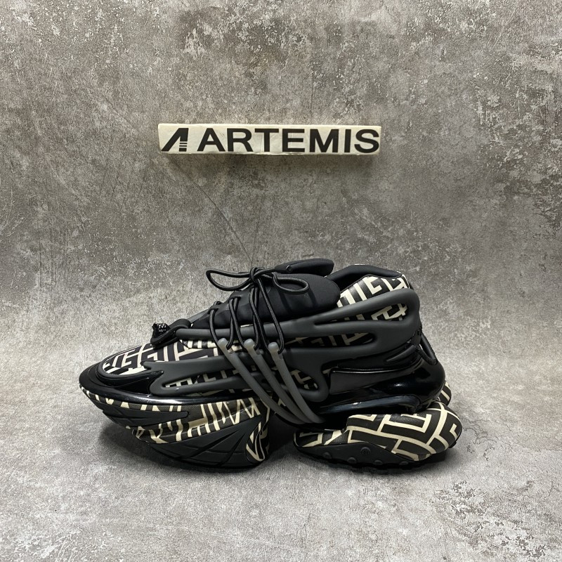 Balmain Unicorn Monogram Neoprene Low-Top Sneakers