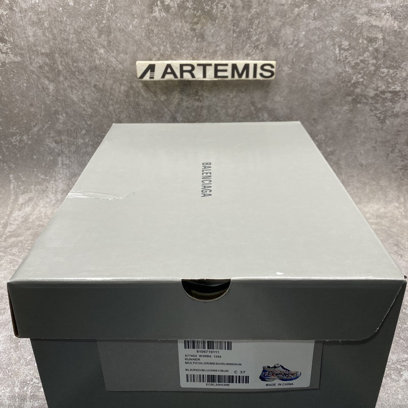 Ba*len*cia*ga graffiti runner sneaker in blue