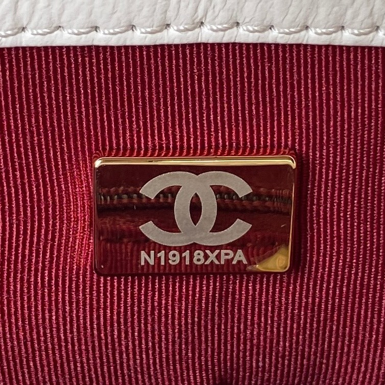 Ch*el mini flap bag white 4.7 × 7.8 × 2.3 in