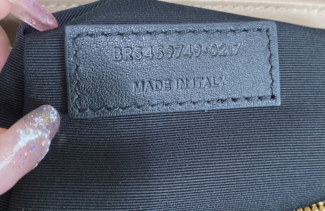 Y*L loulou medium in quilted leather dark beige 12.5 x 8.6 x 3.5 inches