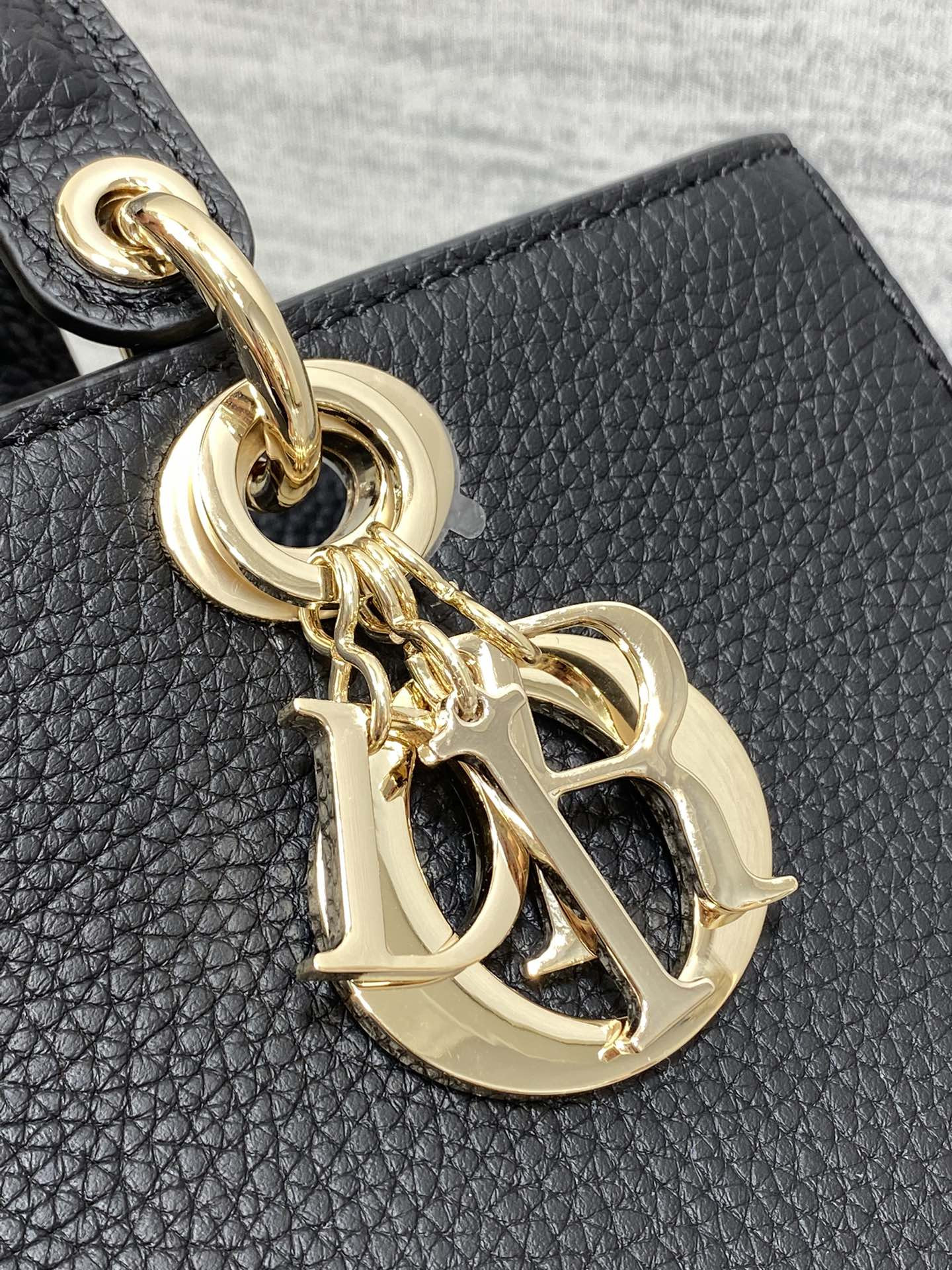 medium lady d-sire my abcD*or bag  black bull leather 12 x 8 x 5 inches