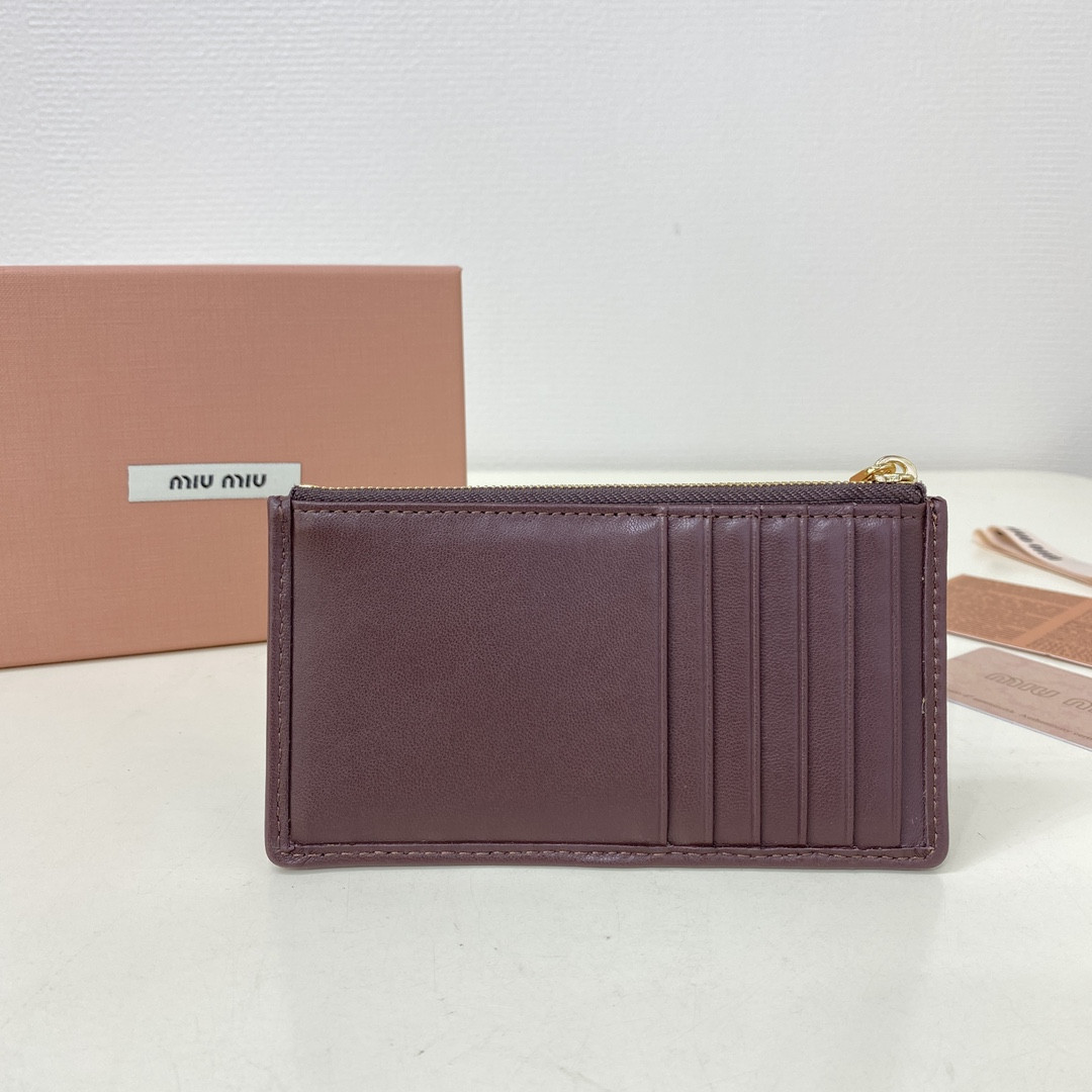 Miu Miu Matelassé nappa leather card holder 8X15cm