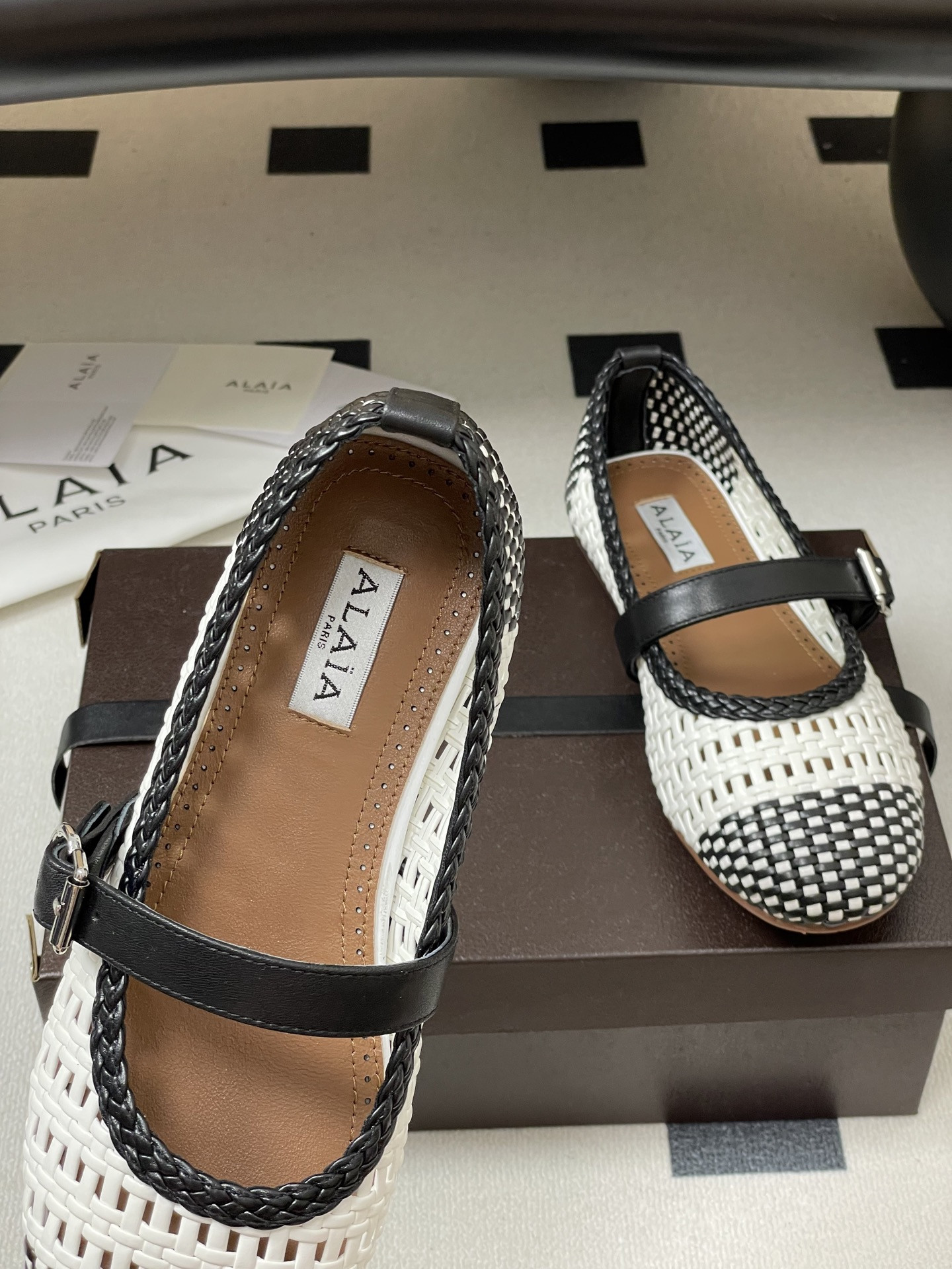 UA Alaïa Hollow Woven Mary Jane Flats(Customized Size 7-10 days production time)