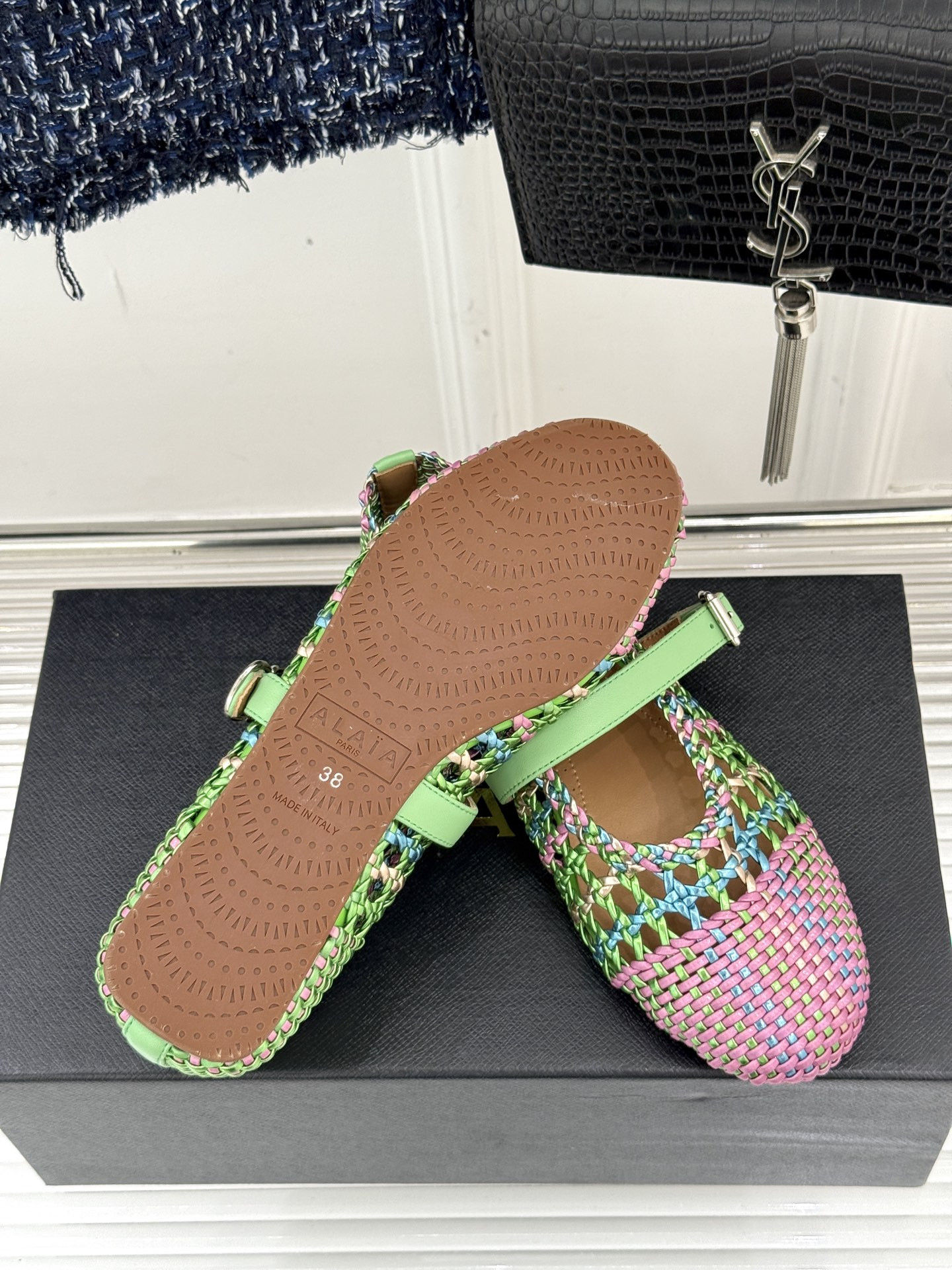 UA Alaïa Hollow Woven Mary Jane Flats(Customized Size 7-10 days production time)